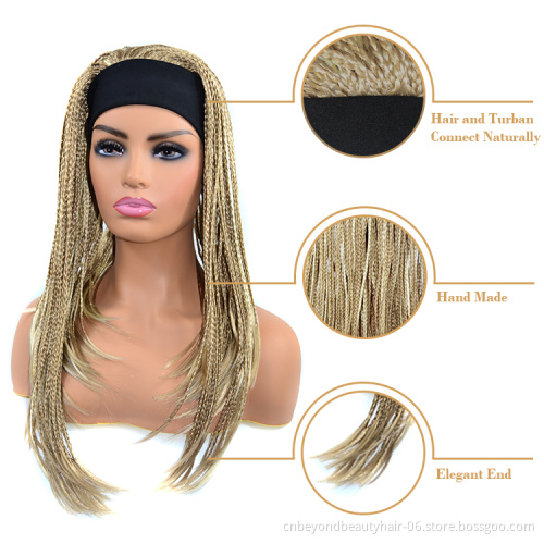 natural looking Synthetic Braids With Headband wig  Braiding Hair yaki hair ends